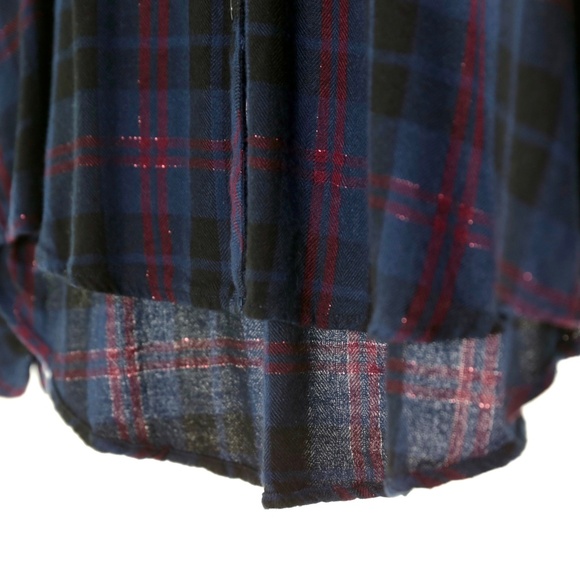 Rails Hunter Midnight Merlot Gold Button Up Plaid Flannel Shirt Womens L - Picture 6 of 7